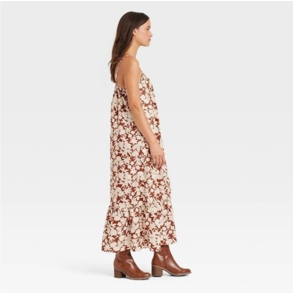 Universal Thread Sleeveless Flower Leaf Print Ora… - image 2